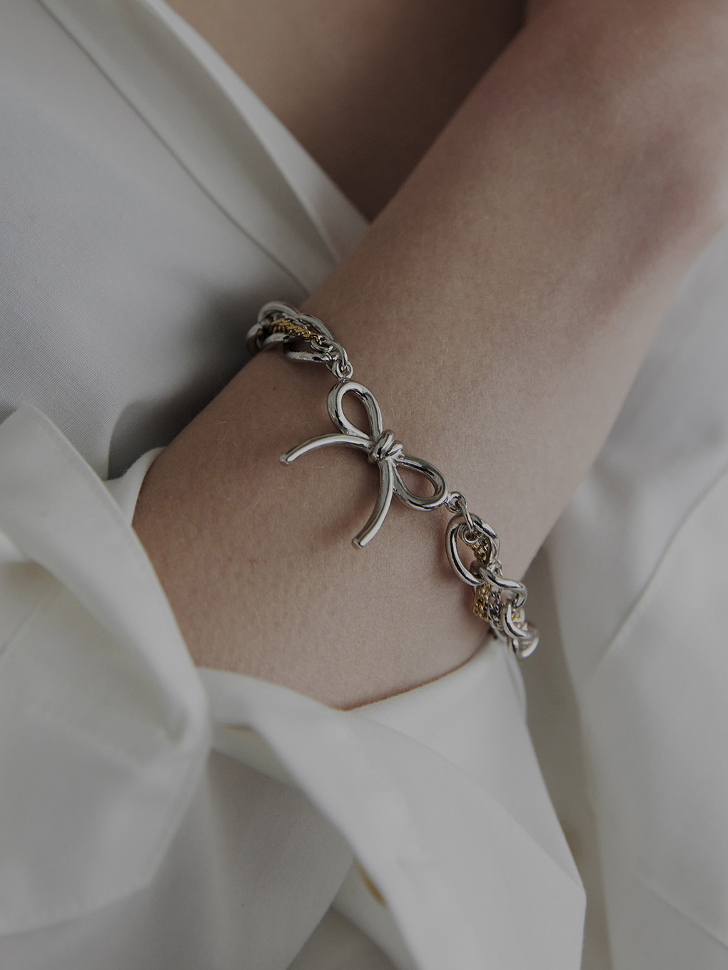 Bijou R.I Stitch Chain Ribbon Bracelet