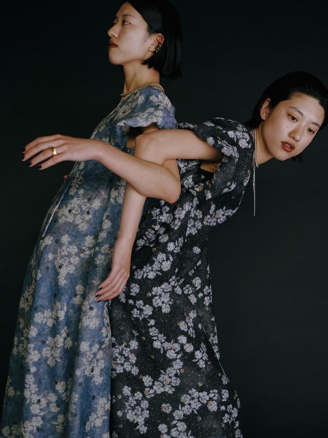 KEITAMARUYAMA × AMERI BLUR FLOWER DRESS