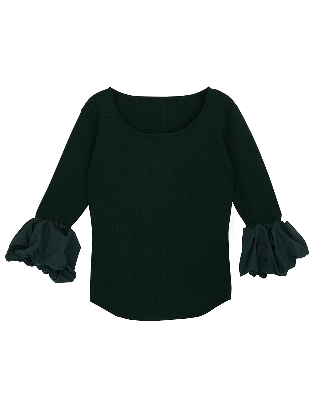 PINCH SLEEVE KNIT TOP