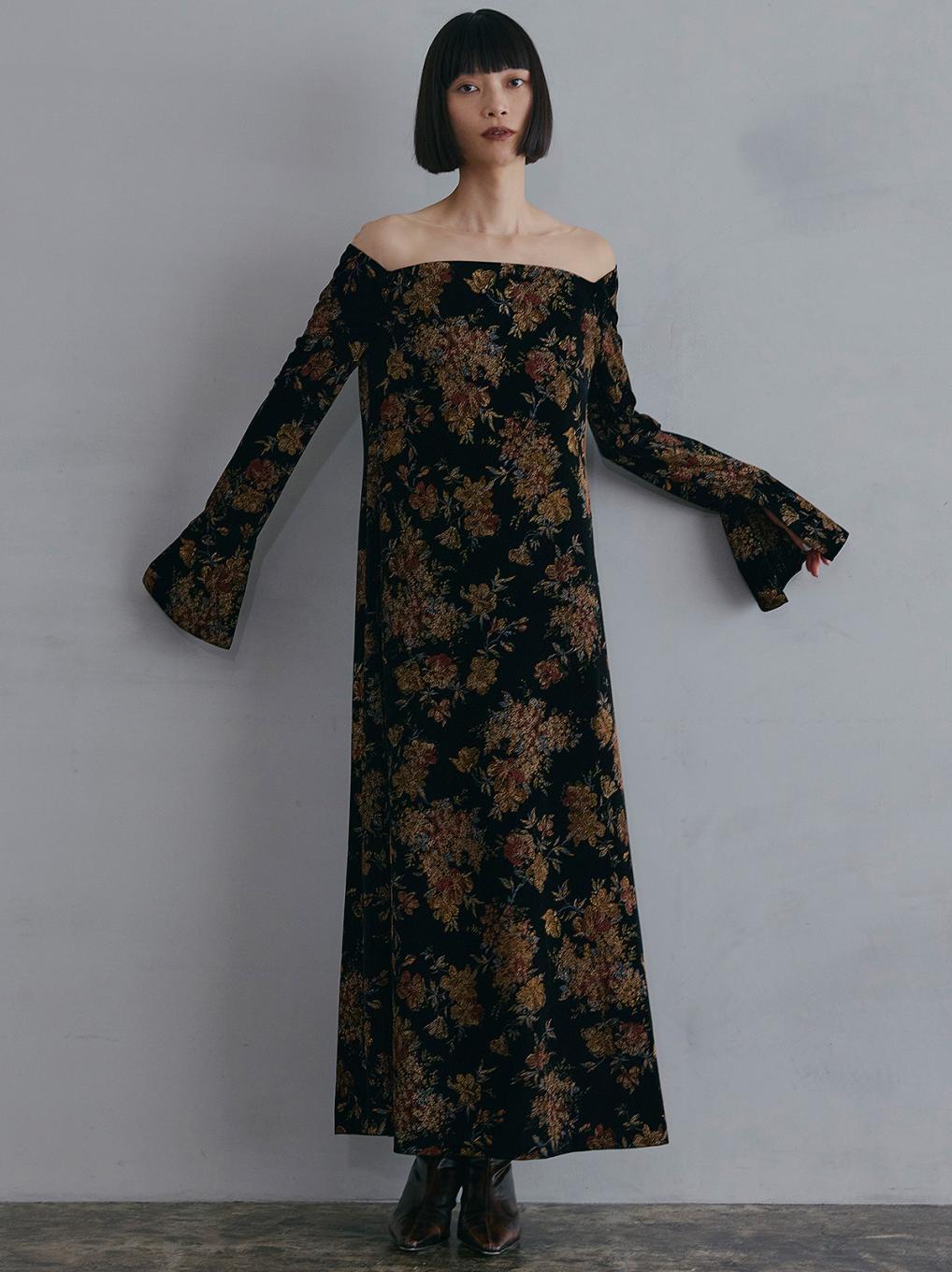 Ameri VINTAGE(アメリ ヴィンテージ)直営通販サイト / FLOWER PRINT VELOUR DRESS