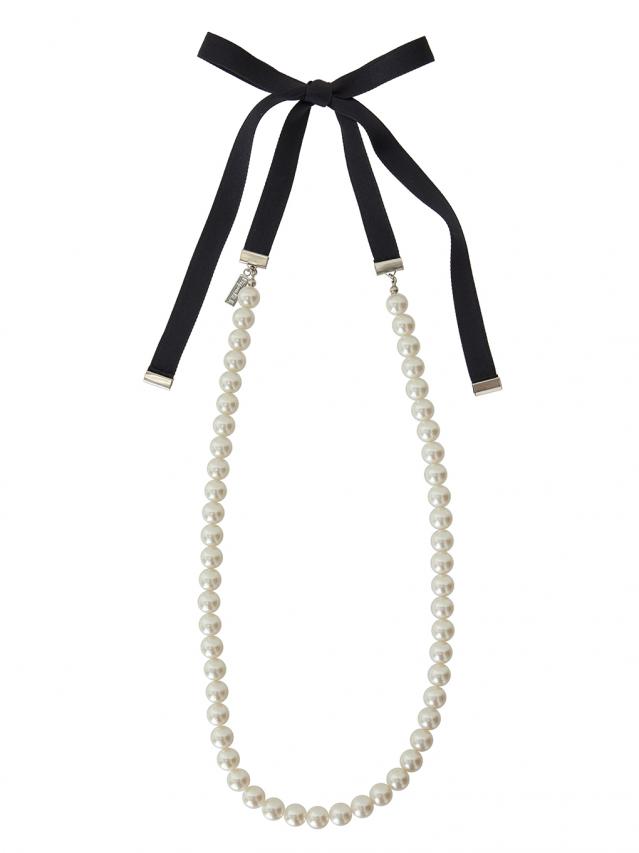 Bijou R.I Ribbon Pearl Necklace