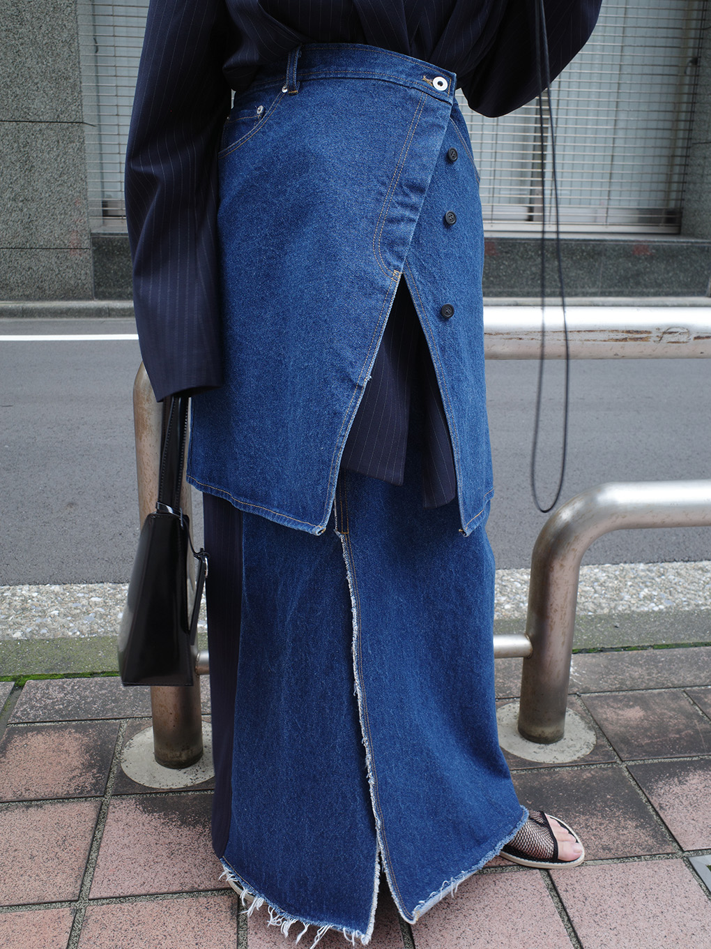 DENIM DOCKING COMBINE SKIRT