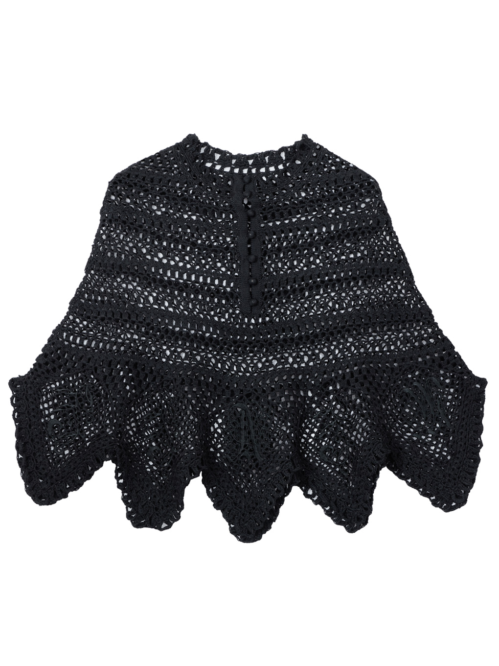 袖口に若干引っ掛け傷あり完売 fri colar crochet knit シアーニット ブラック